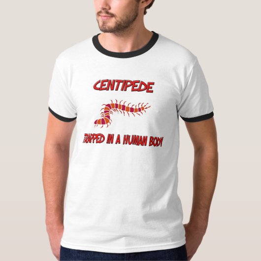 人体で引っ掛かるムカデ Tシャツ (正面)