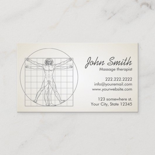 人体のマッサージセラピストのアポイントメントカード 予約カード (正面)