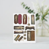 人体の解剖学人形の体部品のコラージシート ポストカード (スタンド正面)