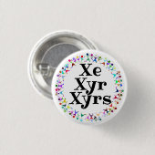 人体図の円の中のXe Xyr Xyrs代名詞 缶バッジ (正面&裏面)