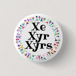 人体図の円の中のXe Xyr Xyrs代名詞 缶バッジ
