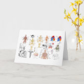 人体解剖図チャート カード (黄色い花)