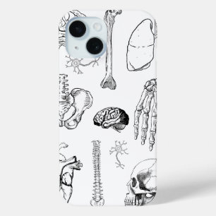 人体解剖学 ヴィンテージ 医療イラストセット iPhone 15ケース