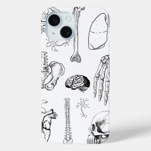 人体解剖学 ヴィンテージ 医療イラストセット Case-Mate iPhoneケース (裏面)