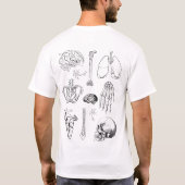 人体解剖学 ヴィンテージ 医療イラストセット Tシャツ (裏面)