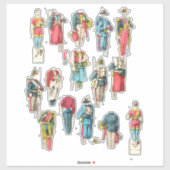 人兵ミニチュア紙人形 シール (シート)