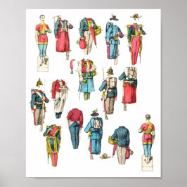 人兵ミニチュア紙人形 ポスター