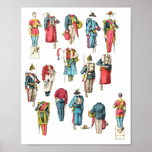 人兵ミニチュア紙人形 ポスター (正面)