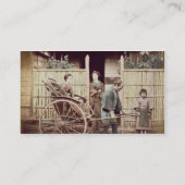 人力車の女性、c.1890s (着色された写真) 名刺 (裏面)