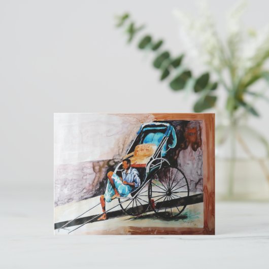 人力車引き ポストカード (スタンド正面)