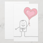 人及びハート 便箋 (正面/裏面)