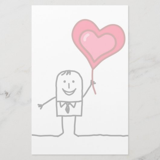 人及びハート 便箋 (正面)