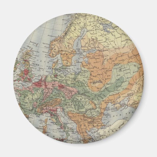 人口密度 |ヨーロッパの地図 マグネット (正面)