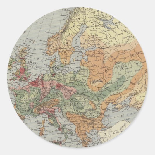 人口密度 |ヨーロッパの地図 ラウンドシール (正面)