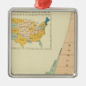 人口17901890の22の成長の要素 メタルオーナメント (正面)