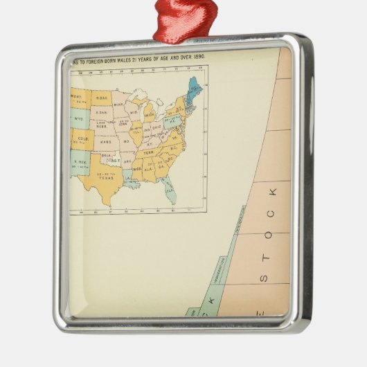 人口17901890の22の成長の要素 メタルオーナメント (左)