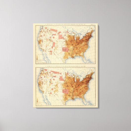 人口5人1870人1880人 キャンバスプリント (正面)