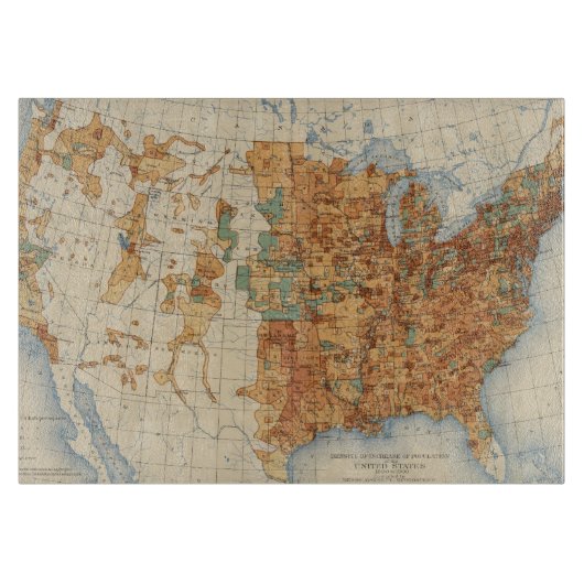 人口、米国、18901900の増加の25密度 カッティングボード (正面)