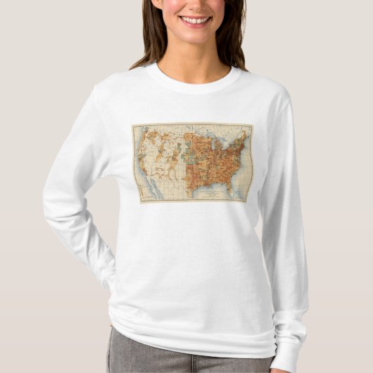人口、米国、18901900の増加の25密度 Tシャツ (正面)