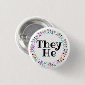 人型図形の中のThey+He代名詞 サークルボタン 缶バッジ (正面&裏面)