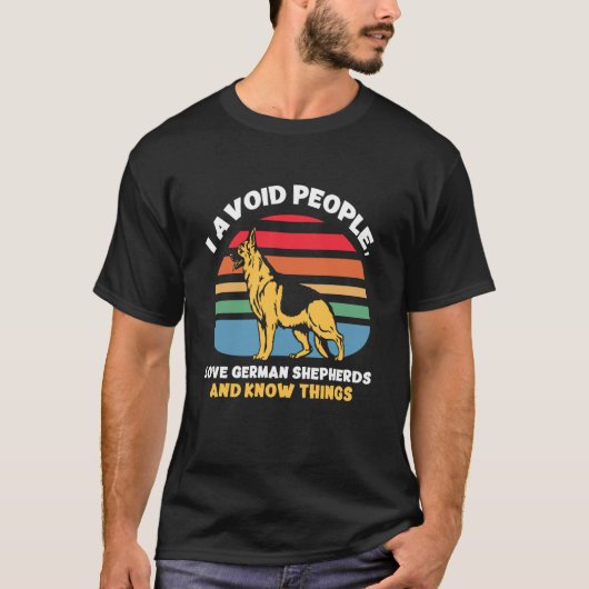人嫌い ジャーマンシェパード好き Tシャツ (正面)
