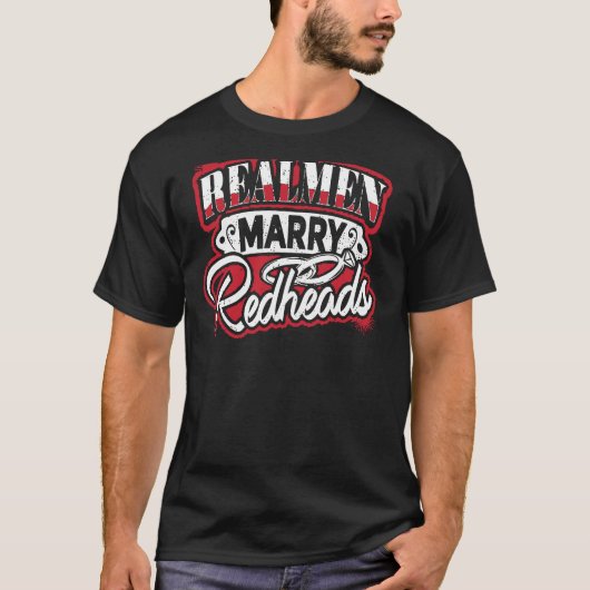 人実在はレッドヘッドと結婚 Tシャツ (正面)