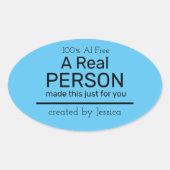 人実在(AI生成なし)メッセージ – ユーザー名 楕円形シール (正面)