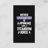 人工おもしろい膝関節女性手術回復ギフト 名刺 (正面)
