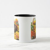 人工のバスケットのヨークシャーテリアPooの子犬 マグカップ (中央)