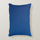 人工の柔らかい青の革。フェイク革織り アクセントクッション (正面(垂直))