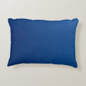人工の柔らかい青の革。フェイク革織り アクセントクッション (裏面)
