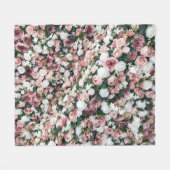 人工カラフル花：背鮮やか景 フリースブランケット (正面(横))