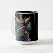 人工クリスマスツリーロボット ツートーンマグカップ (正面左)