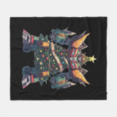 人工クリスマスツリーロボット フリースブランケット (正面(横))