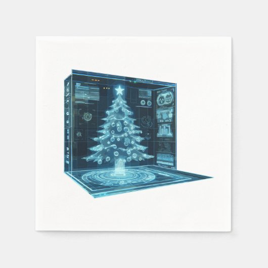 人工クリスマスツリー スタンダードカクテルナプキン (正面)