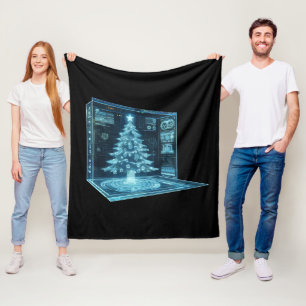 人工クリスマスツリー フリースブランケット