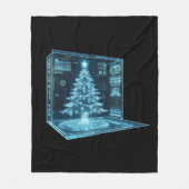 人工クリスマスツリー フリースブランケット (正面)