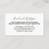 人工又は絹花花束花屋 名刺 (裏面)