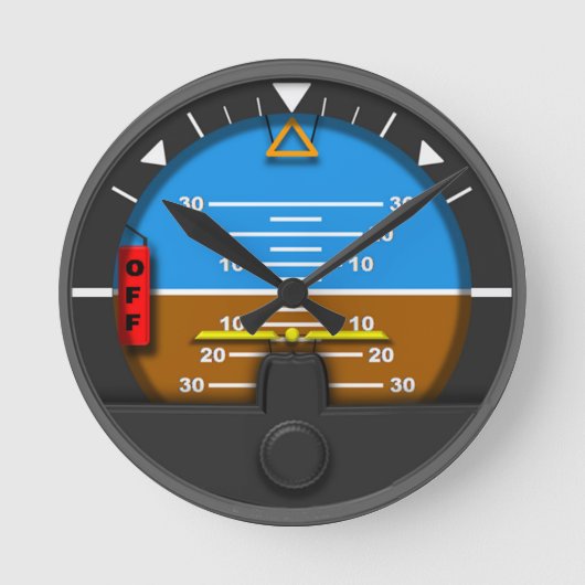 人工地平線時計 ラウンド壁時計 (正面)