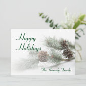 人工的なマツのマツ円錐形は氷と分岐します シーズンカード (スタンド正面)