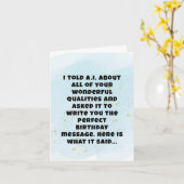 人工知能おもしろいブラザー誕生日 カード (黄色い花)