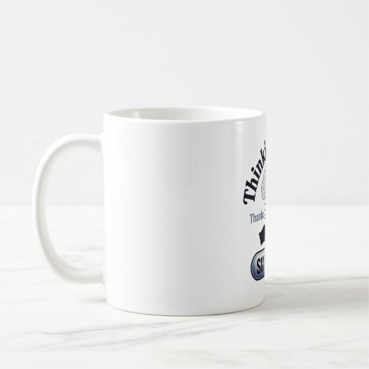 人工知能がもっと考えるユーモア コーヒーマグカップ (左)