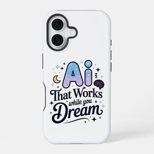 人工知能の夢の仕事デザイン iPhone 16ケース (裏面)