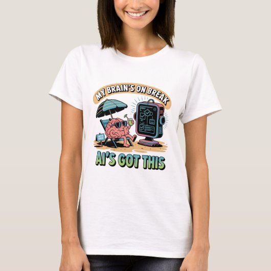 人工知能の脳ブレイクユーモア Tシャツ (正面)