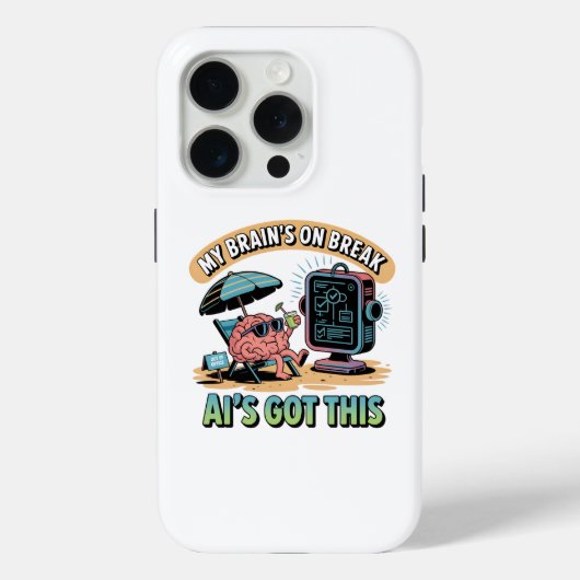 人工知能の脳休暇ユーモア Case-Mate iPhoneケース (裏面)
