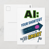 人工知能へのAI頭が切れるのショートおもしろいカット ポストカード (正面/裏面)
