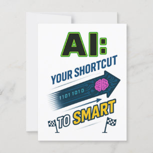 人工知能へのAI頭が切れるのショートおもしろいカット ポストカード
