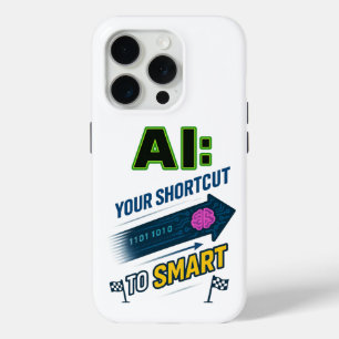 人工知能へのAI頭が切れるのショートおもしろいカット iPhone 15 PROケース