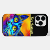 人工知能アニマル 猫の顔  iPhoneケース (裏面横)