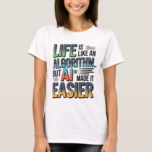 人工知能アルゴリズム寿命 Tシャツ (正面)